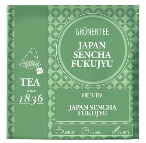 Té Verde Japón Sencha Fukujyu, Caja de 50 Píramides de Té en Bolsas