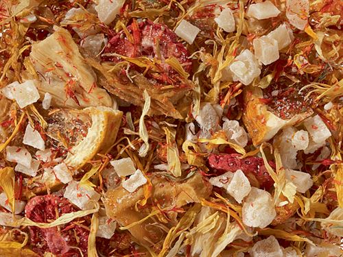 Mezcla de Infusion de Frutas de Mango, Caja de 50 Píramides de Té en Bolsas