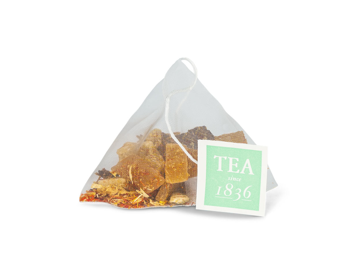 Mezcla de Infusion de Frutas de Mango, Caja de 50 Píramides de Té en Bolsas