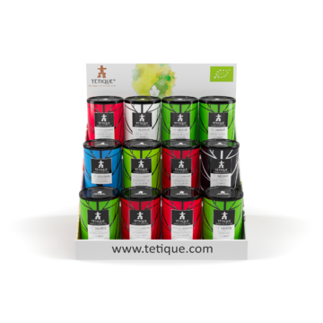 expositor de venta tés infusiones ecológicos tetique