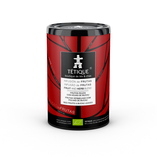 Infusión de Frutos Rojos a granel BIO, 200 gr - Tetique fruit and herb blend tea canister.
