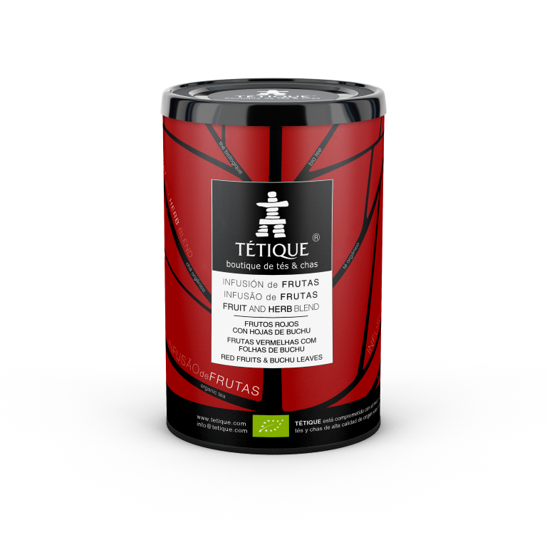 Infusión de Frutos Rojos con Hojas de Buchu, 45 bolsitas individuales en envase ecológico