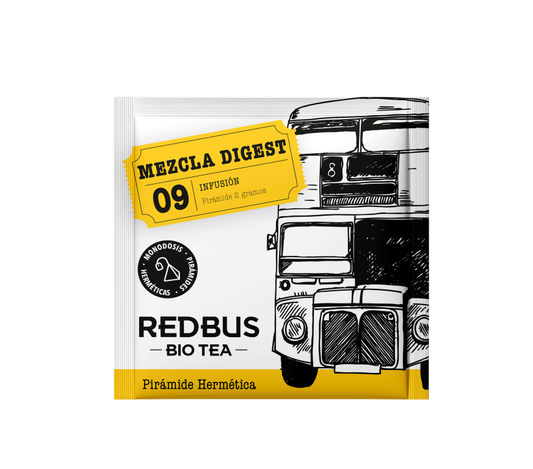 Infusión Digestiva, mezcla de plantas en pirámide hermética, ideal para la digestión.