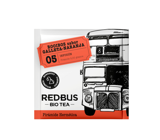 Infusión Rooibos sabor Galleta Naranja, paquete de té con 15 ud.