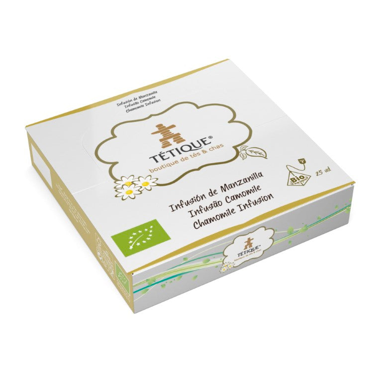 Infusión Manzanilla Bio al mayor, Proveedor Confiable Té, Infusiones bio en pirámide de camomila Tétique