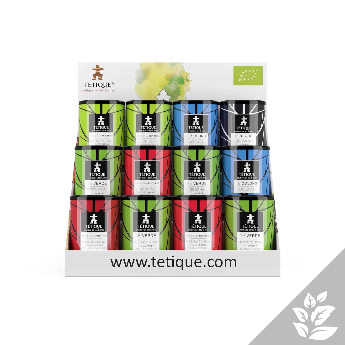 Expositor de cartón de infusiones eco Tétique