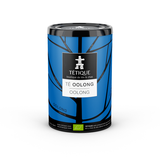 Té Azul Oolong orgánico a granel en lata de 150 gramos, cultivo responsable y sin pesticidas.