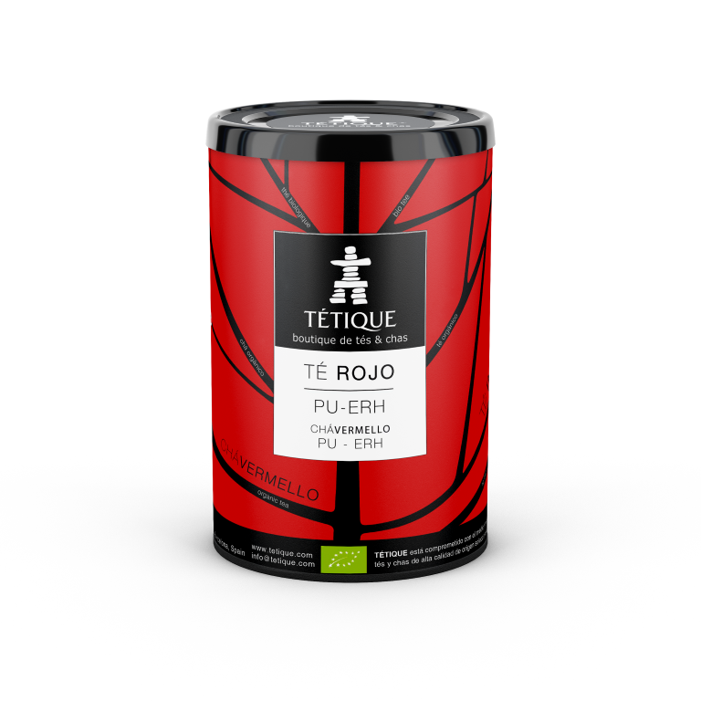 tés ecológicos, Comprar Té Rojo Pu Erh BIO para uso en hostelería, Lata de té ecológico tétique rojo pu erh