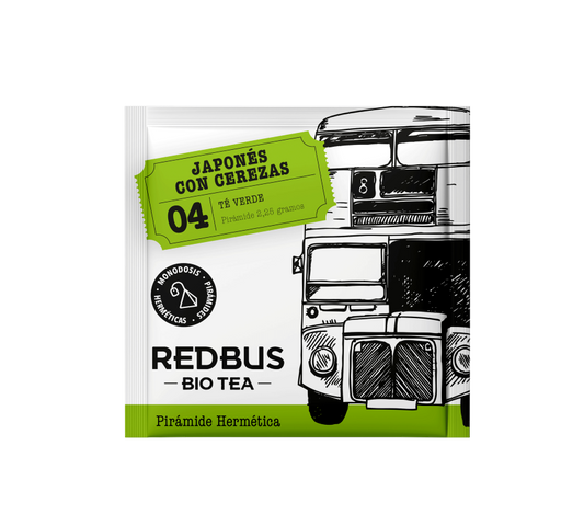 Té Verde Japonés con Cerezas, 15 ud - Pirámide Hermética bio