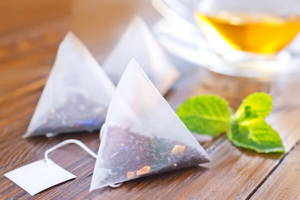 Bolsas de té en pirámide 