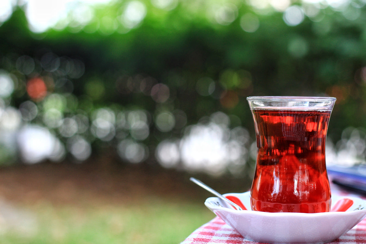 Vaso de té rojo pu-erh