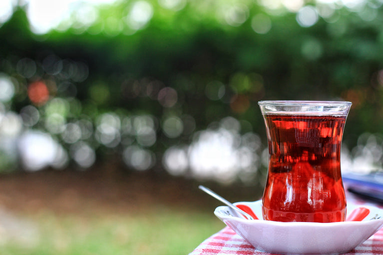 Vaso de té rojo pu-erh