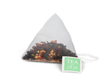 Infusion "Jardin de Abuela" con sabor a fresa, Caja de 50 Píramides de Té en Bolsas