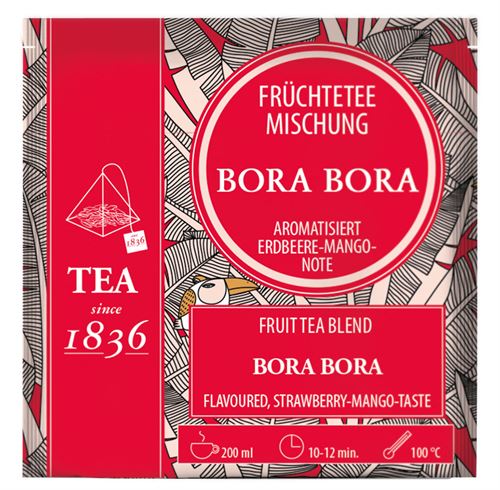 Deliciosa mistura de infusão de frutas Bora Bora, morango e manga