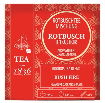 Mistura de infusão de Rooibos, Bush Fire, sabor a laranja