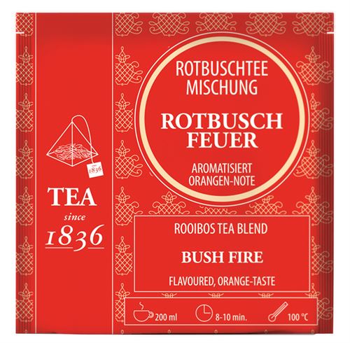 Mistura de infusão de Rooibos, Bush Fire, sabor a laranja