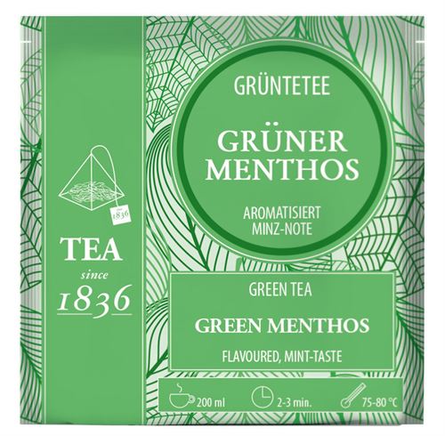 Chá verde com sabor a menta