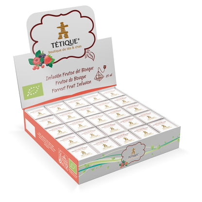Proveedor Infusión Frutos del Bosque, Comprar Infusión Frutos Rojos Bio, Expositor de tés frutos del bosque Tétique