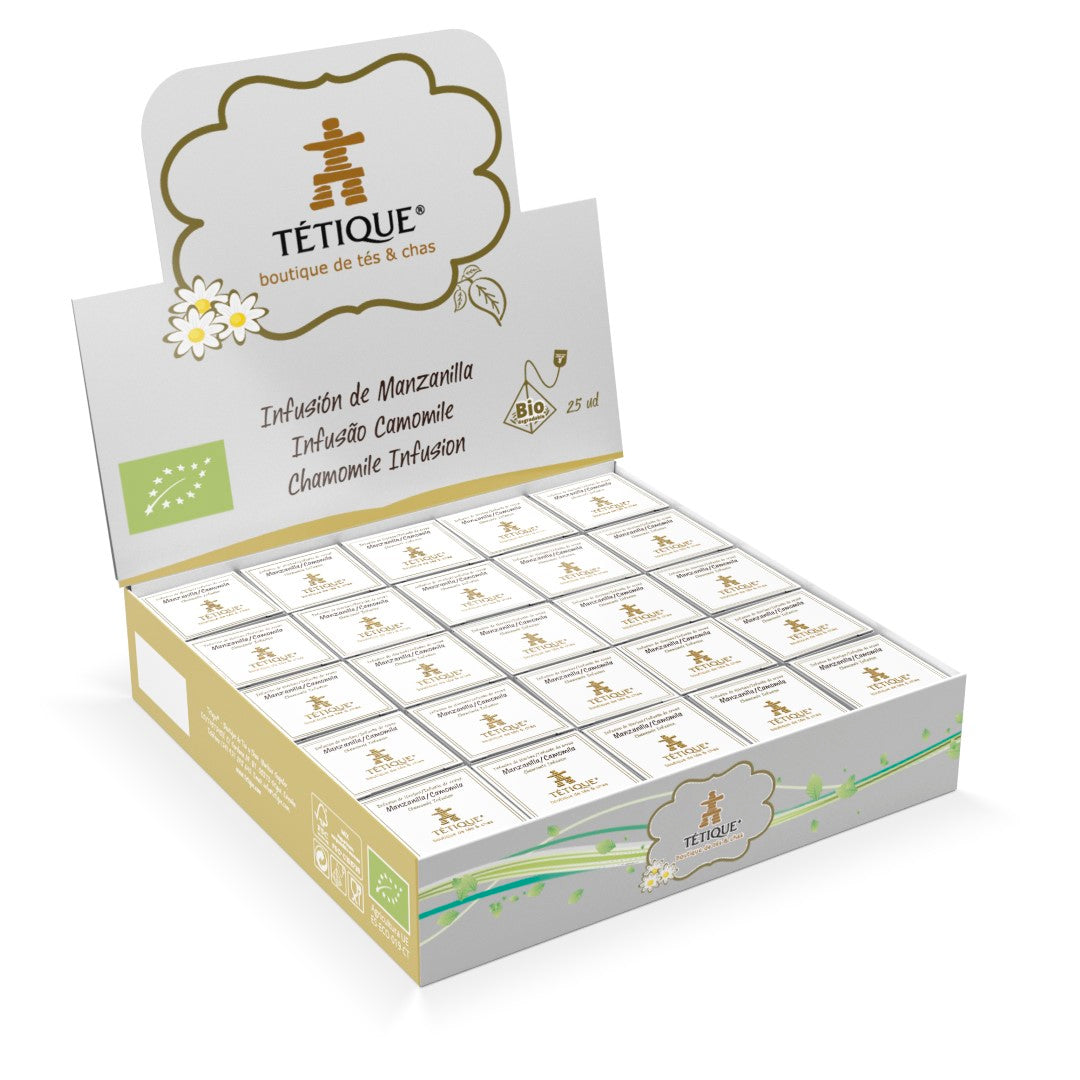Comprar Infusión de Manzanilla , Proveedor Té Manzanilla Bio,Estuche expositor Tétique para infusiones de manzanilla