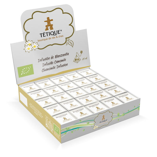 Comprar Infusión de Manzanilla , Proveedor Té Manzanilla Bio,Estuche expositor Tétique para infusiones de manzanilla