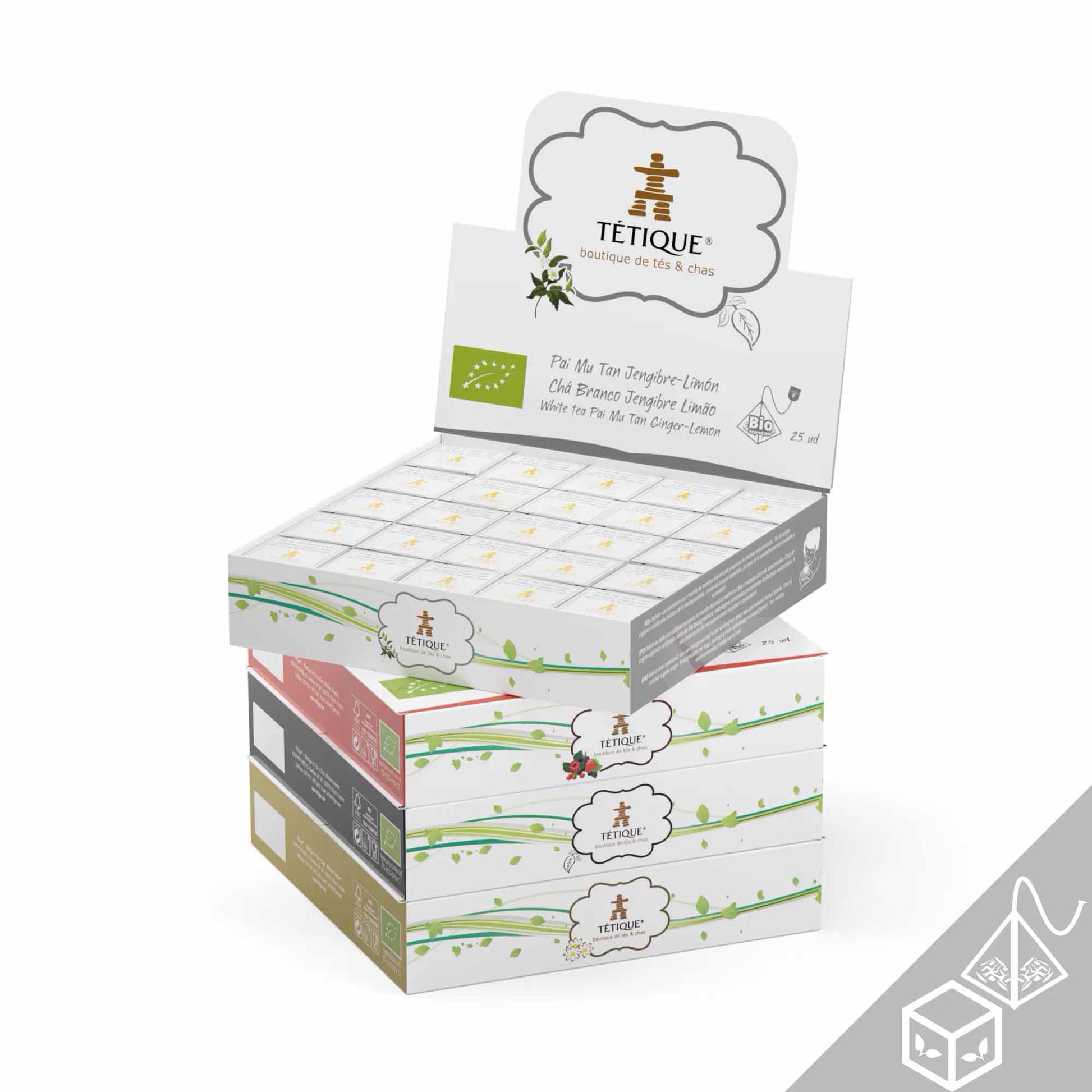 Caja expositora para tés ecológicas Tétique
