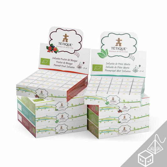 Expositor de cartón ecológico para infusiones Tétique